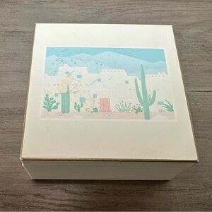 Vintage 80s Otagiri Lacquerware 6 Coaster Square Set Southwest Adobe Japan.‎